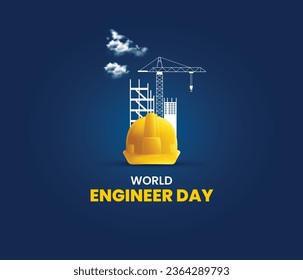 world engineer day. Construction safety creative concept. 