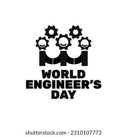 World Engineer's day banner design with lettering and white background