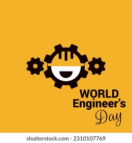 World Engineer's day Banner or logo Design yellow background