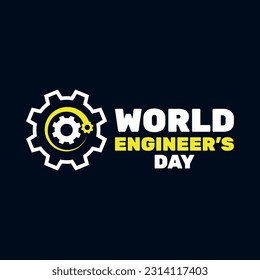 Día del Ingeniero Mundial Banner o logotipo Diseño fondo amarillo