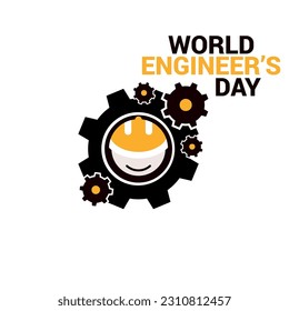 World Engineer's day greeting card with white background. Vector illustration