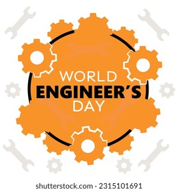 World Engineer's day for greeting card, banner or poster