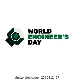 World Engineer's day logo design with white background