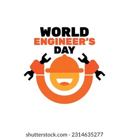 World Engineer's day logo design with white background