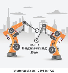 world Engineer's Day day with manufacturing robot  .