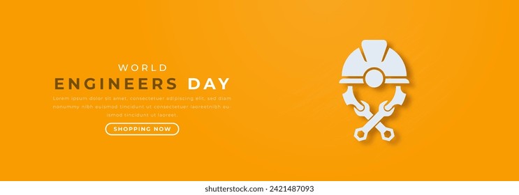 World Engineers Day Paper cut style Vector Design Illustration for Background, Poster, Banner, Advertising, Greeting Card