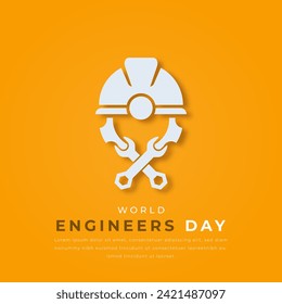 World Engineers Day Paper cut style Vector Design Illustration for Background, Poster, Banner, Advertising, Greeting Card