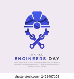 World Engineers Day Paper cut style Vector Design Illustration for Background, Poster, Banner, Advertising, Greeting Card