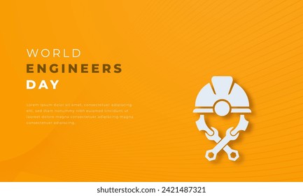 World Engineers Day Paper cut style Vector Design Illustration for Background, Poster, Banner, Advertising, Greeting Card