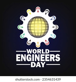 World Engineers Day Vector illustration. Holiday concept. Template for background, banner, card, poster with text inscription. 