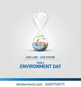 World Environment Day 2024 concept - Land restoration, desertification and drought resilience. Ecology concept. World Environment Day creative banner, poster, social media post, billboard, post card.