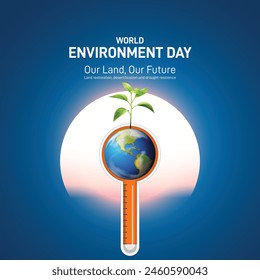 World Environment Day 2024 concept - Land restoration, desertification and drought resilience. Ecology concept. World Environment Day creative banner, poster, social media post, billboard, post card.