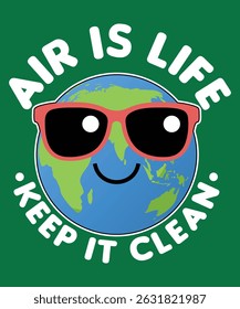 World Environment Day 2025 T-Shirt Design – Eco Earth Illustration with Nature Elements and Green Message.