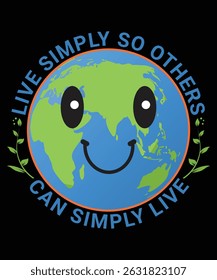 World Environment Day 2025 T-Shirt Design – Eco Earth Illustration with Nature Elements and Green Message.