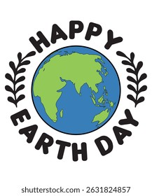 World Environment Day 2025 T-Shirt Design – Eco Earth Illustration with Nature Elements and Green Message.