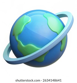 world environment day 3d icon Planet Concept of prevention against environmental pollution and care of our planet Vector illustration on white background. 