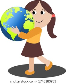 World Environment Day 5 june Celebration with Happy Innocent Girl