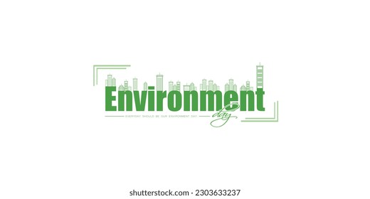 World Environment Day, 5 June vector designs with Typography 
