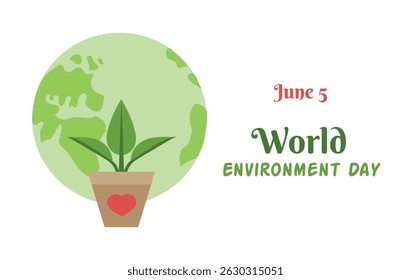 World Environment Day 5 june card banner invitation poster with girl