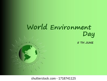 World Environment day. 5th June. Postcard. vector illustration