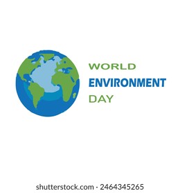 World Environment Day. 5th June. World map plant concept. EPS editable file.