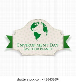 World Environment Day awareness Badge and Ribbon