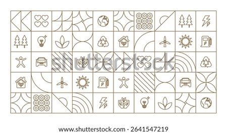 World environment day background banner outlines