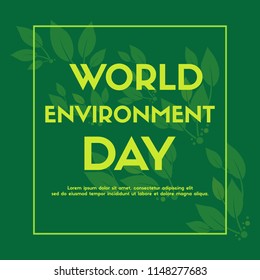 World environment day background color green