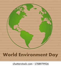 World Environment Day background concept. Vector modern go green  cardboard map.