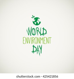 World environment day background with globe. Vector card