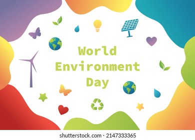 World Environment Day Background. Happy Earth Day. Gradient Vector Illustration