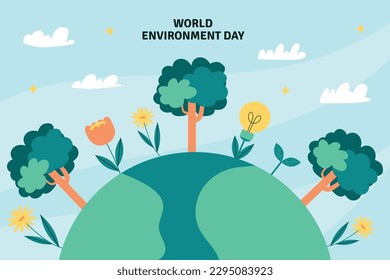 antecedentes del día mundial del medio ambiente. Feliz Día del Medio Ambiente. 5 de junio. 5 de junio. El concepto del medio ambiente mundial y el día de la tierra. banner, afiche, plantilla. salvar el concepto de planeta. celebración del Día Mundial del Medio Ambiente.