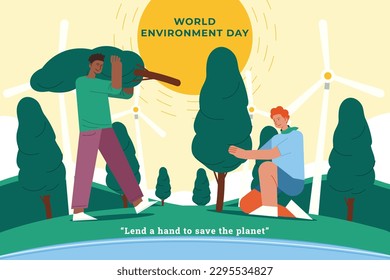 antecedentes del día mundial del medio ambiente. Feliz Día del Medio Ambiente. 5 de junio. 5 de junio. El concepto del medio ambiente mundial y el día de la tierra. banner, afiche, plantilla. celebración del Día Mundial del Medio Ambiente. salvar el concepto de planeta tierra