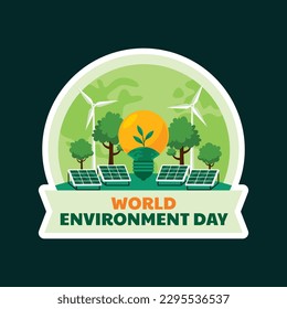 antecedentes del día mundial del medio ambiente. Feliz Día del Medio Ambiente. 5 de junio. 5 de junio. El concepto del medio ambiente mundial y el día de la tierra. banner, afiche, plantilla. celebración del Día Mundial del Medio Ambiente. Etiqueta, Pegatina. ve verde.