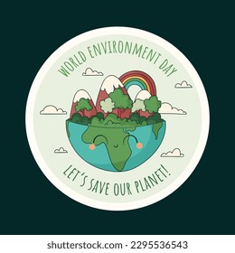world environment day background. Happy Environment day. 5 June. June 5. World environment and earth day concept. banner, poster, template. world environment day celebration. Label, Sticker. go green.