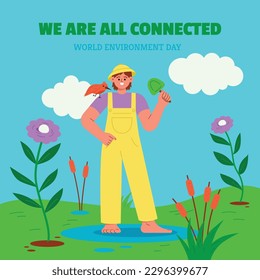 Weltumwelttag, Hintergrund. Alles Gute zum Umweltschutz. 5. Juni. 5. Juni Weltraum-Umwelt- und Welttag-Konzept. Banner, Poster, Vorlage. Welttagesfeier. Planetenkonzept
