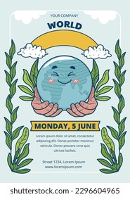 Weltumwelttag, Hintergrund. Alles Gute zum Umweltschutz. 5. Juni. 5. Juni Weltraum-Umwelt- und Welttag-Konzept. Banner, Poster, Vorlage. Welttagesfeier. Planetenkonzept
