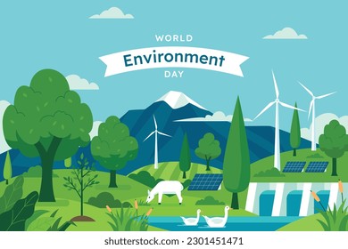 antecedentes del día mundial del medio ambiente. Feliz Día del Medio Ambiente. 5 de junio. 5 de junio. El concepto del medio ambiente mundial y el día de la tierra. banner, afiche, plantilla. celebración del Día Mundial del Medio Ambiente. salvar el concepto de planeta tierra