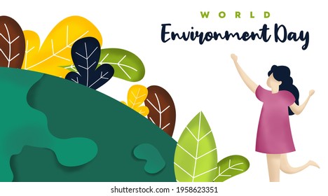 World Environment Day Background Illustration Vector. World Environment Day Web Banner and Online Flyer.