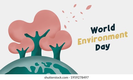 World Environment Day Background Illustration Vector. World Environment Day Web Banner and Online Flyer.