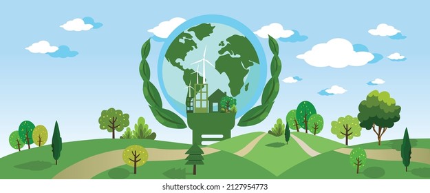 World environment day Background with many trees
