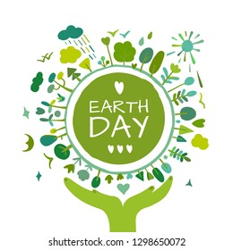 World environment day background. Save the earth. Green day. Sketch for your design