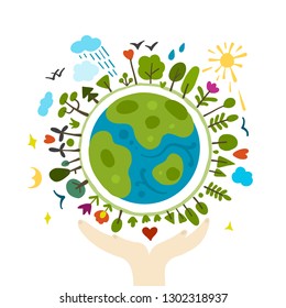 World environment day background. Save the earth. Green day. Sketch for your design