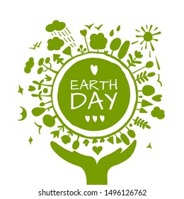 World environment day background. Save the earth. Green day. Sketch for your design