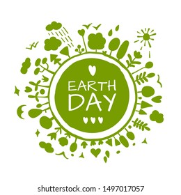 World environment day background. Save the earth. Green day. Sketch for your design