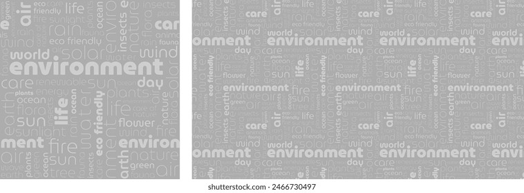 día mundial del medio ambiente, fondo, patrón sin fisuras, nube de etiquetas, muchas palabras