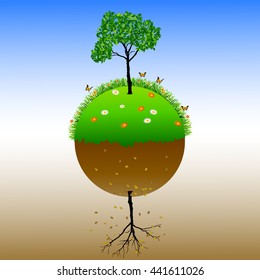World Environment Day background for the symbol of the earth fertile and barren