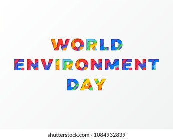 world environment day banner design layout with paper cut colorful layered text. vector illustration for greeting cards, posters, invitations, brochures