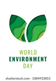 world environment day banner design layout with paper cut colorful logo and text. vector illustration for greeting cards, posters, invitations, brochures