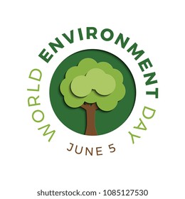 world environment day banner design layout with text and paper cut colorful logo. vector illustration for greeting cards, posters, flyers, invitations, brochures